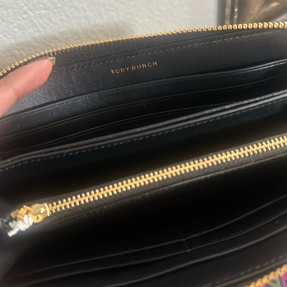 New Tory burch MCGRAW ZIP CONTINENTAL WALLET black - Picture 5 of 6